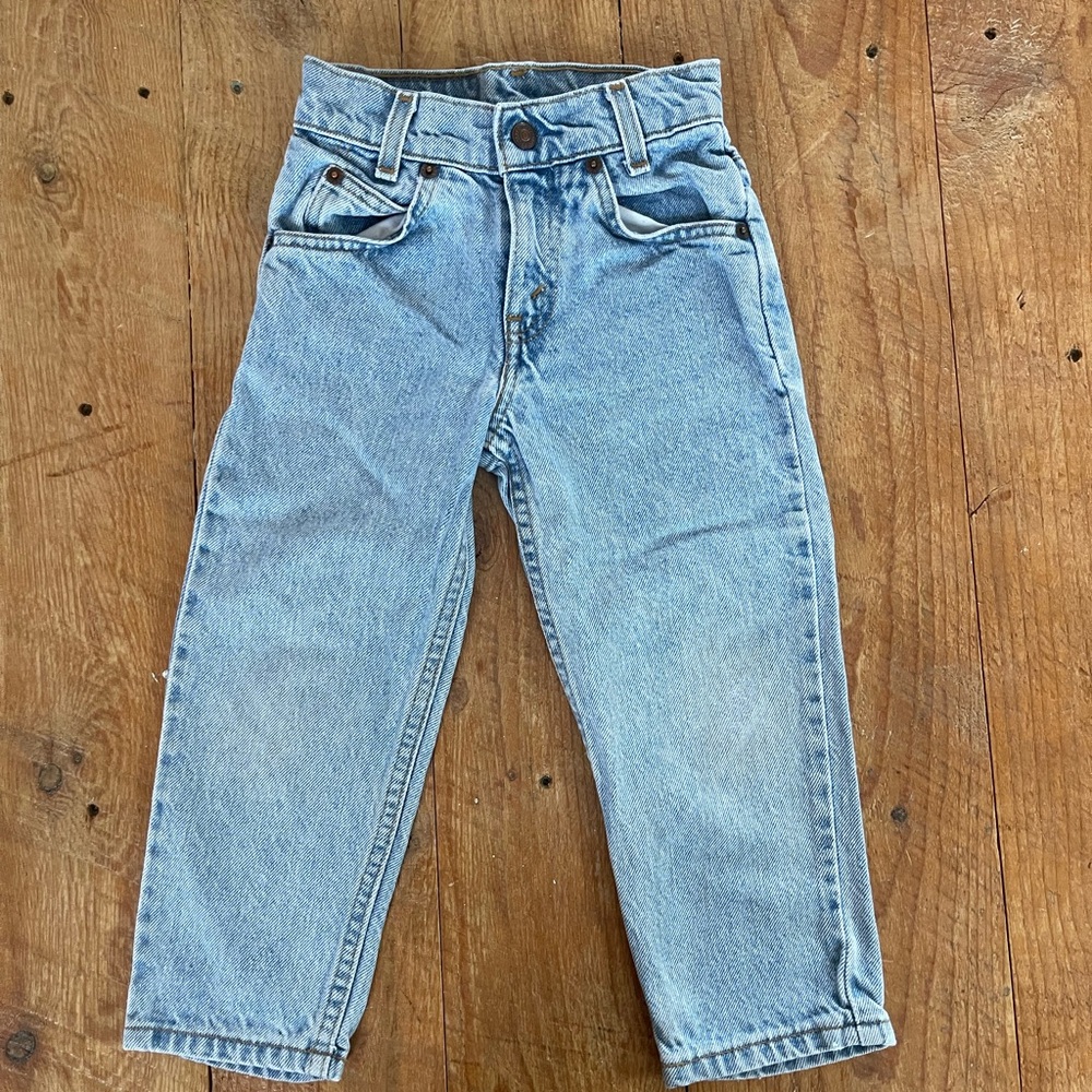 Levis 550 Relaxed Fit Slim Boys 4 Orange Tab Vintage Light Wash Jeans